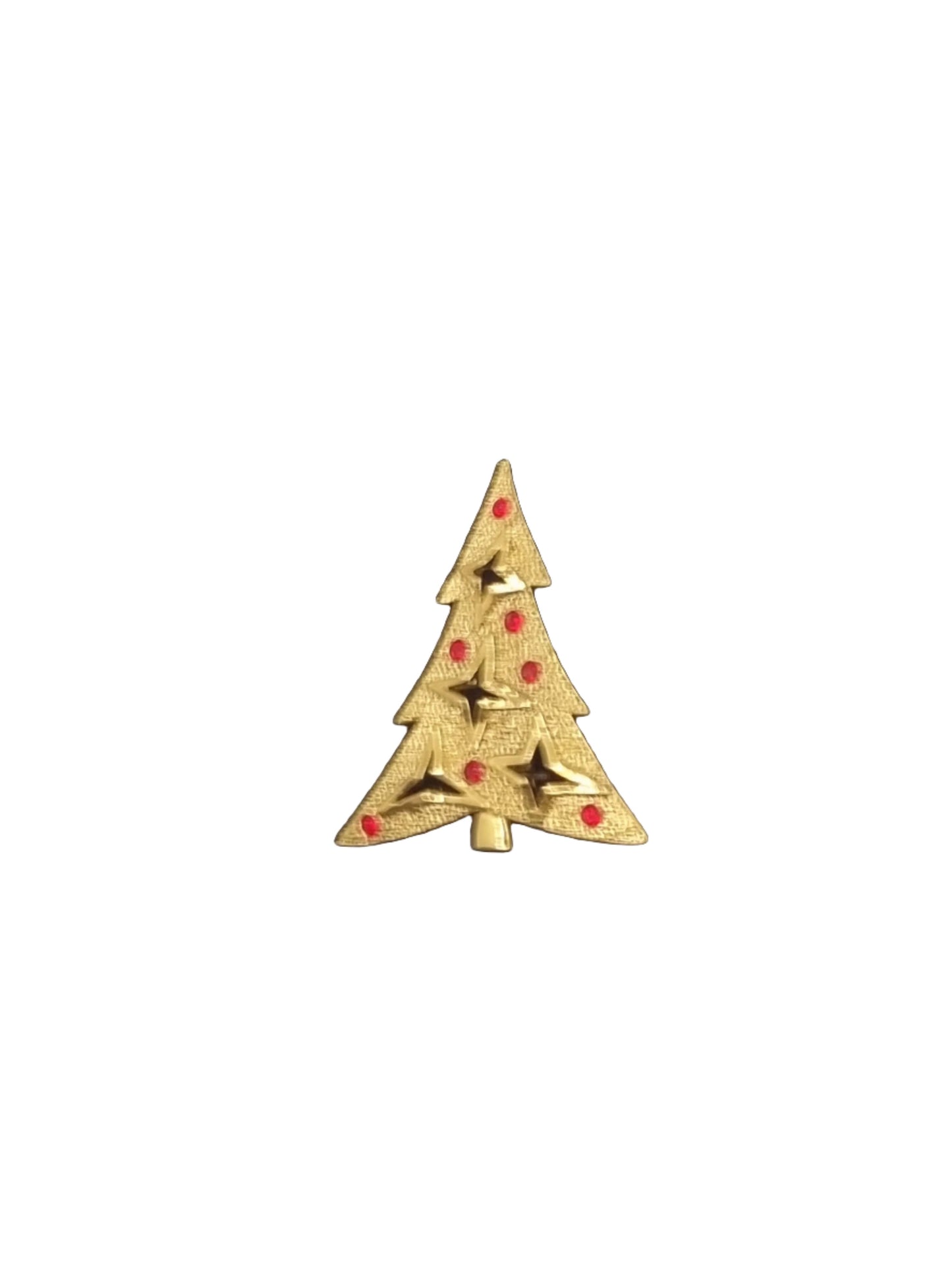 European Glass Christmas ornament of a Brooch | Solid Christmas Tree with Colourful Stones 3cm