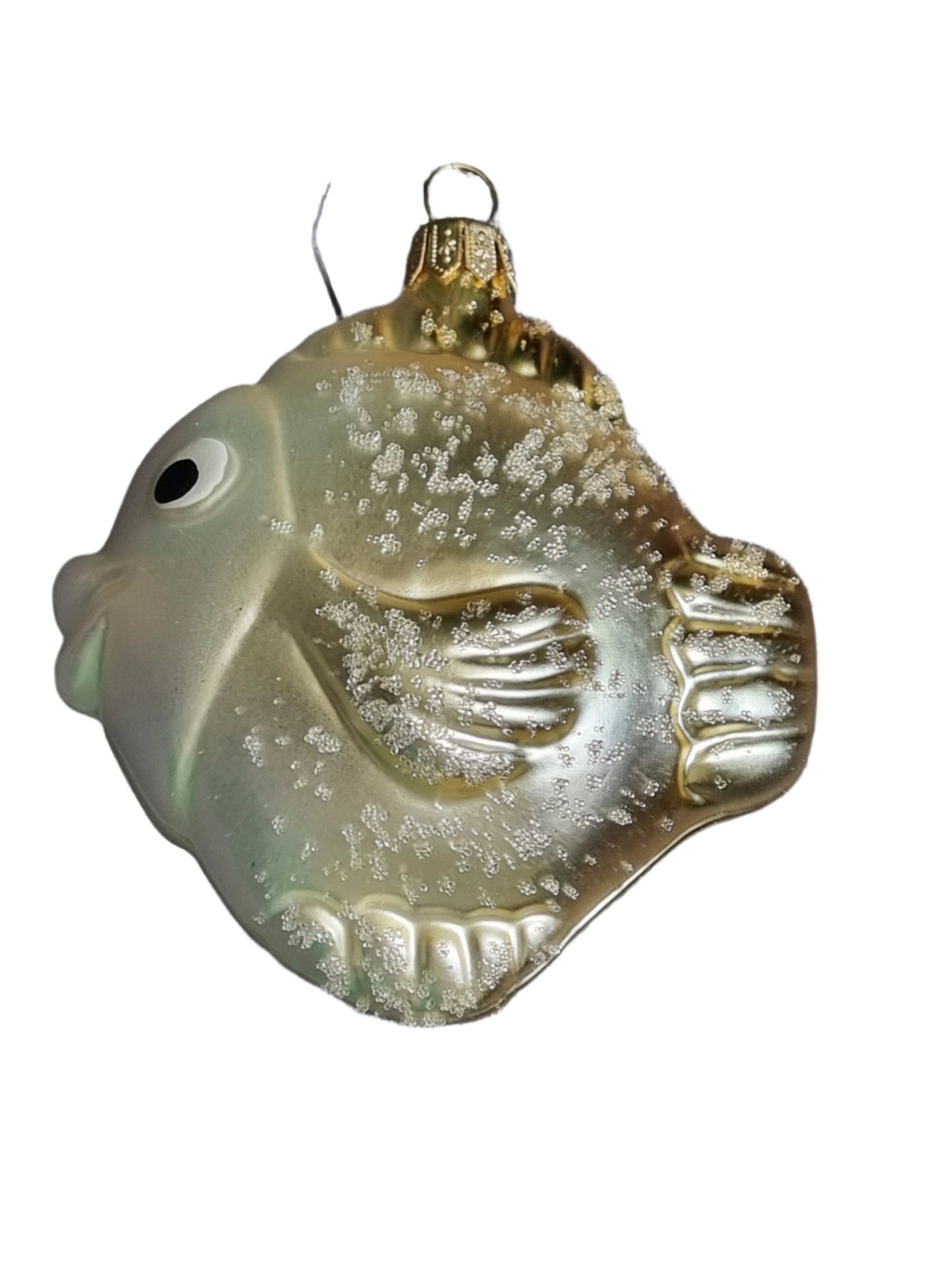 European Glass Christmas ornament of a Fish | Large Colourful Frosted (K)
