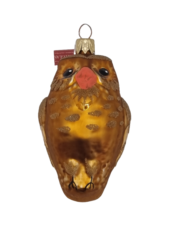 European Glass Christmas ornament of a Owl (F)
