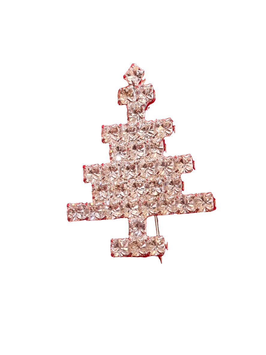 European Glass Christmas ornament of a Small Four Tier Crystal Tree | Brooch V