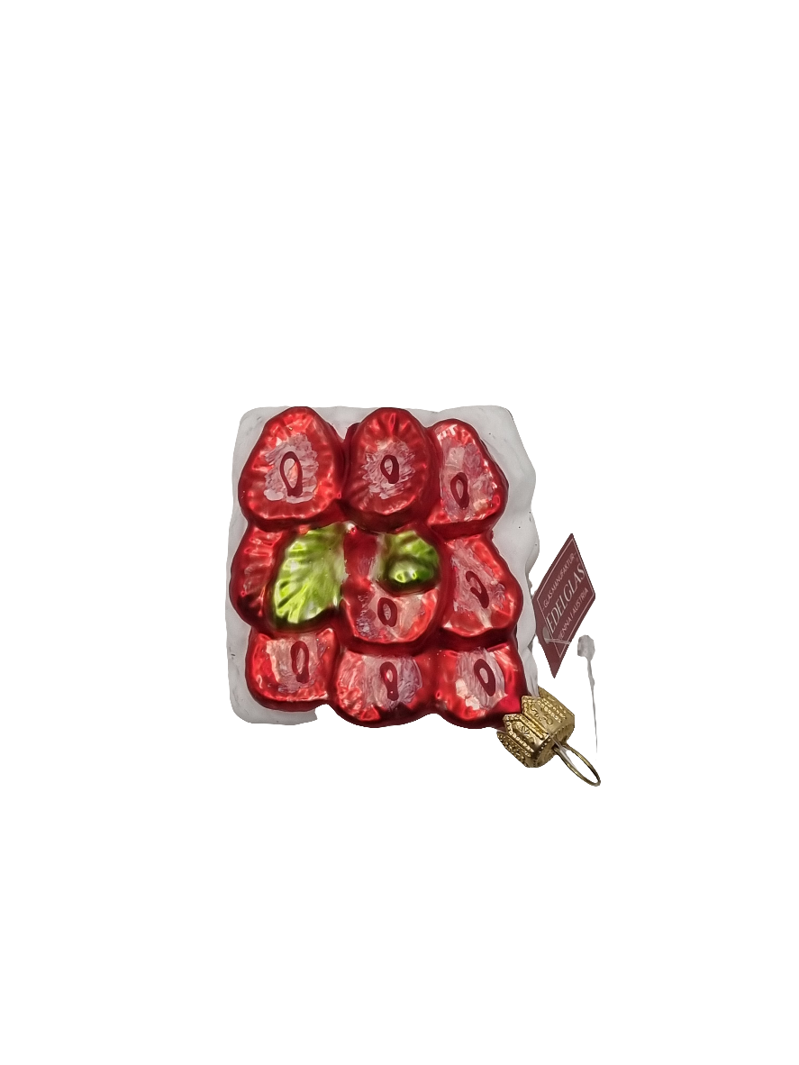 European Glass Christmas ornament of a Strawberry shortcake (S)