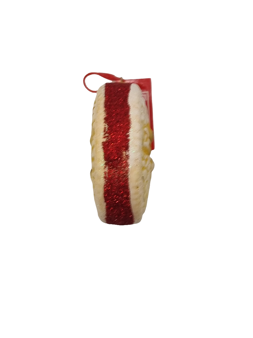 European Glass Christmas ornament of a Orange slice large glitter (F)