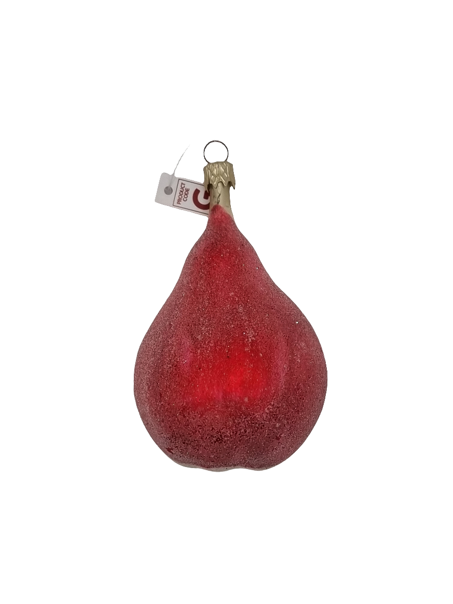 European Glass Christmas ornament of a Pear half frosted (G)