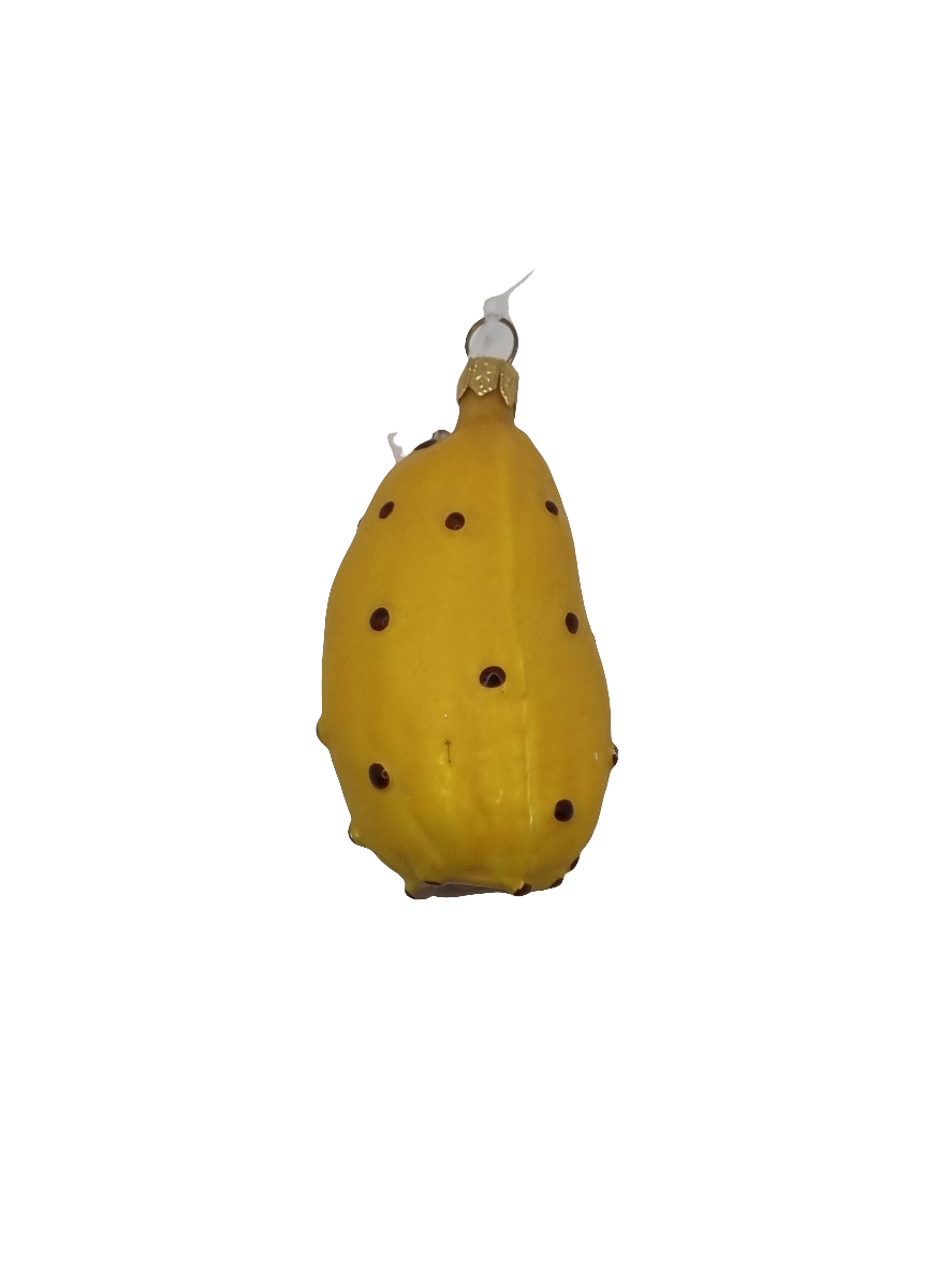 European Glass Christmas ornament of a Dragonfruit whole yellow (H)