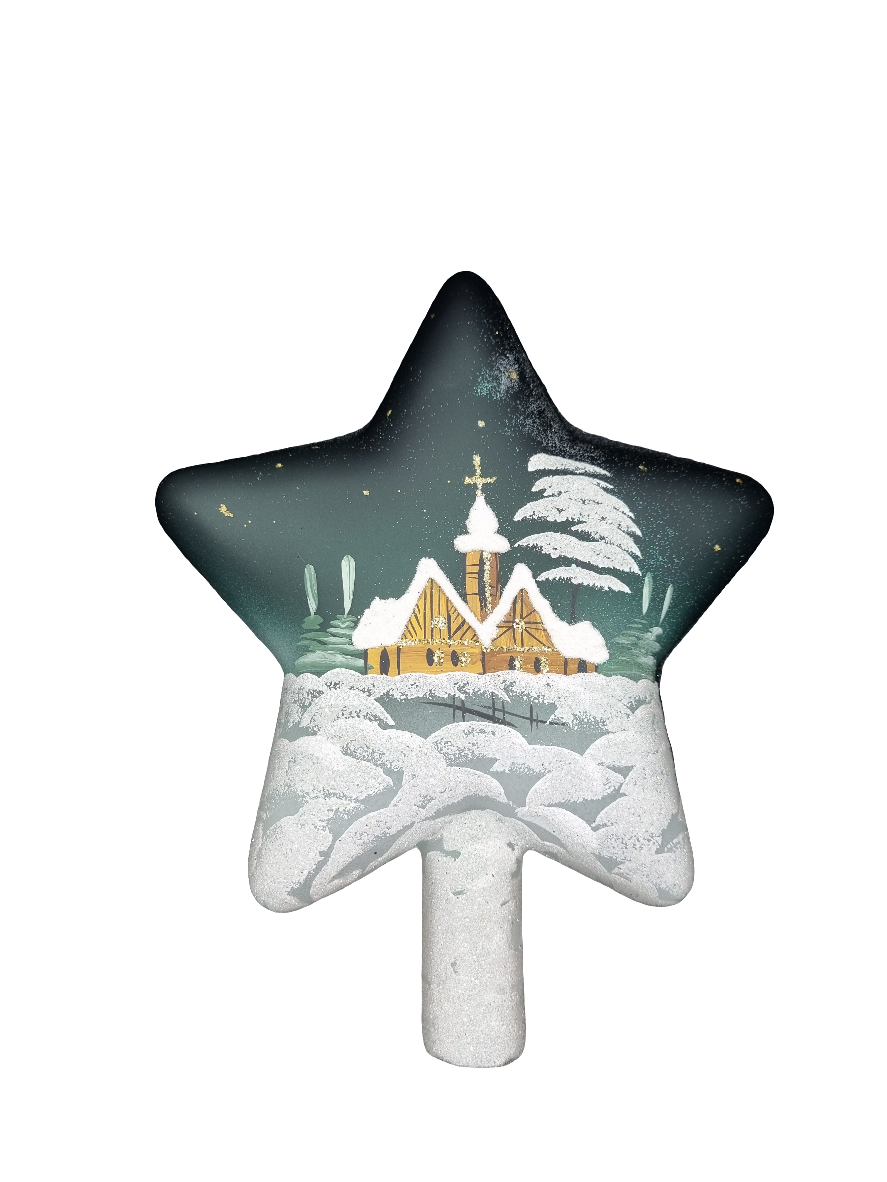 European Glass Christmas ornament of a Glass Star Christmas Tree Topper
