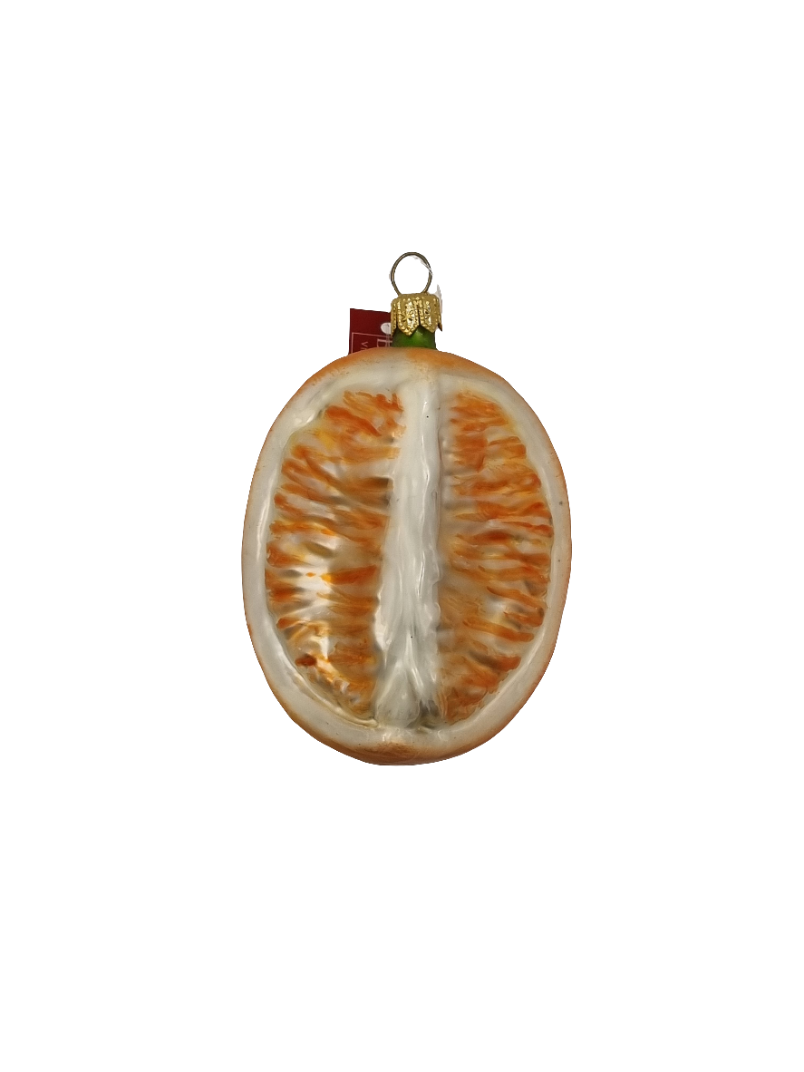European Glass Christmas ornament of a Orange quarter large (K)