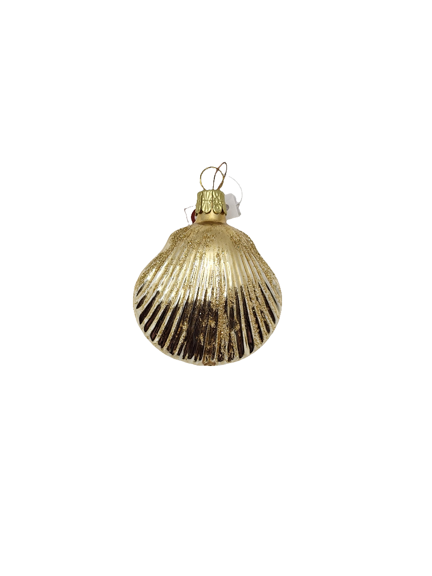 European Glass Christmas ornament of a Shell Clam (C)