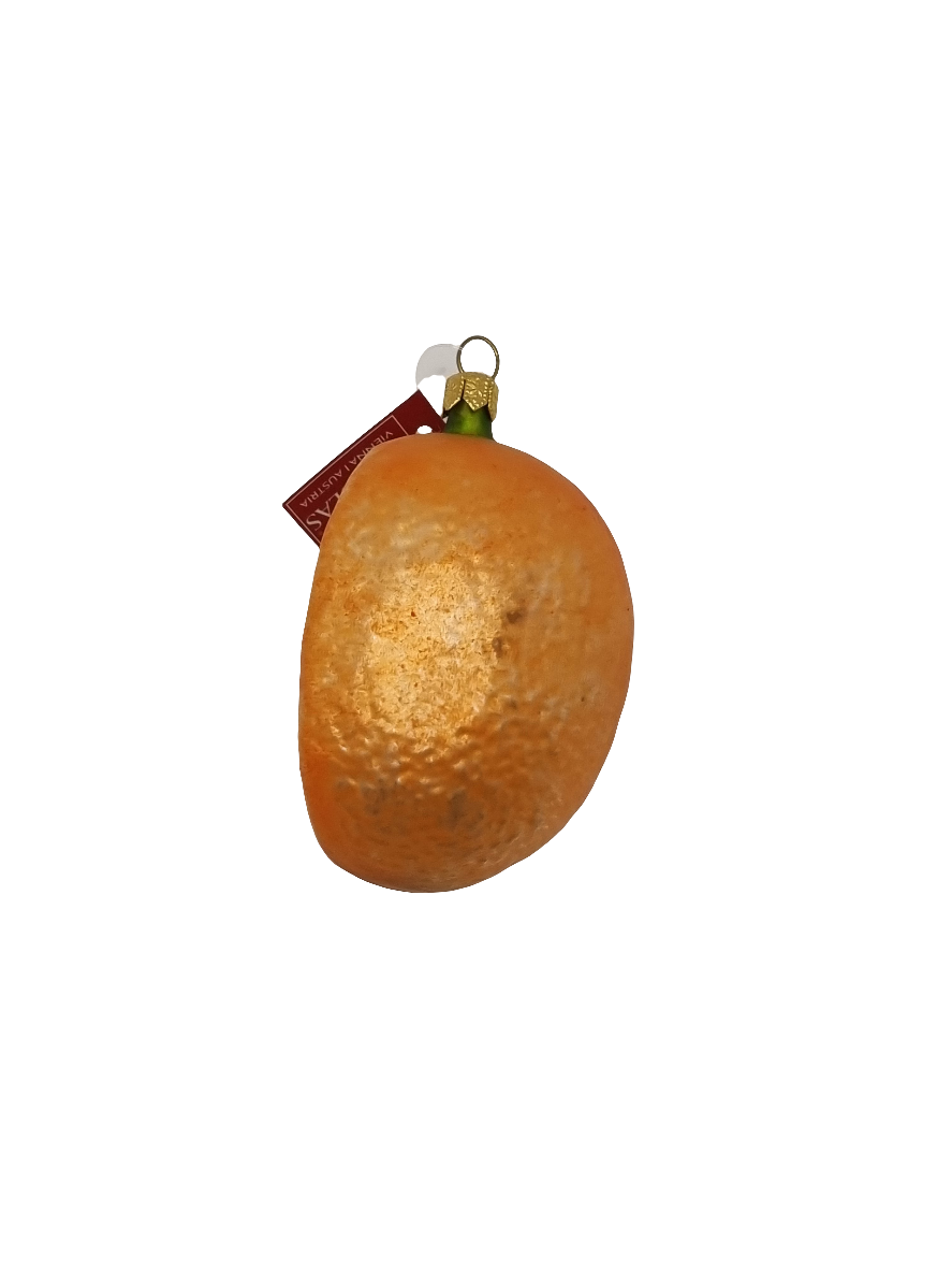 European Glass Christmas ornament of a Orange quarter large (K)
