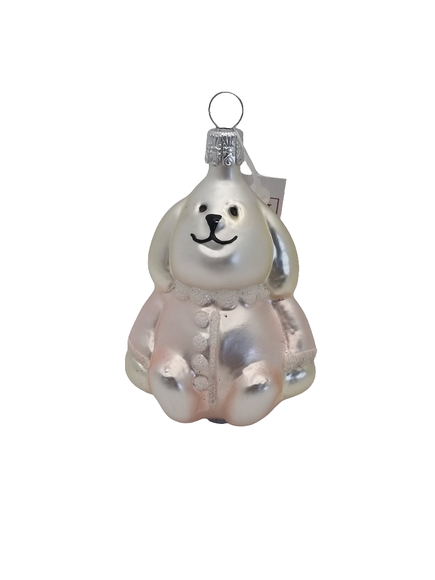 European Glass Christmas ornament of a Rabbit | Bunny in Pyjamas (I)
