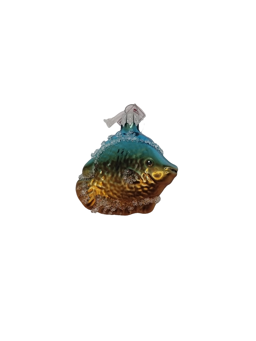 European Glass Christmas ornament of a Fish | Small Round Colourful (C)