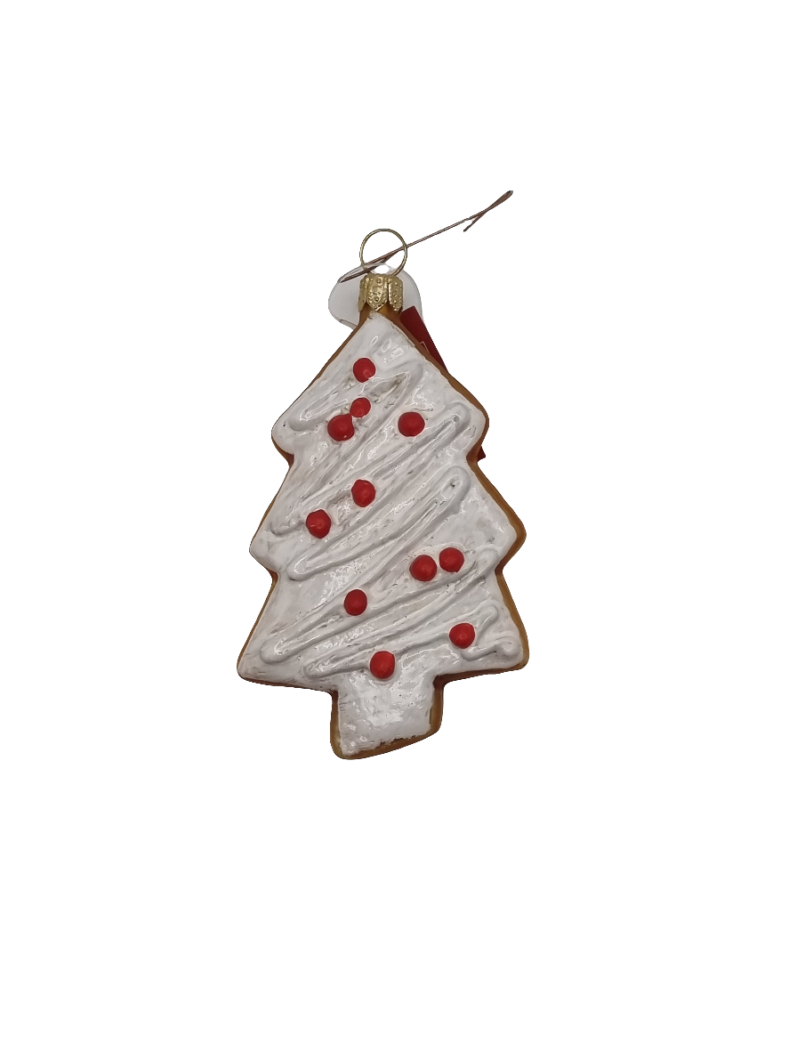 European Glass Christmas ornament of a Gingerbread Tree Christmas Dessert (I)