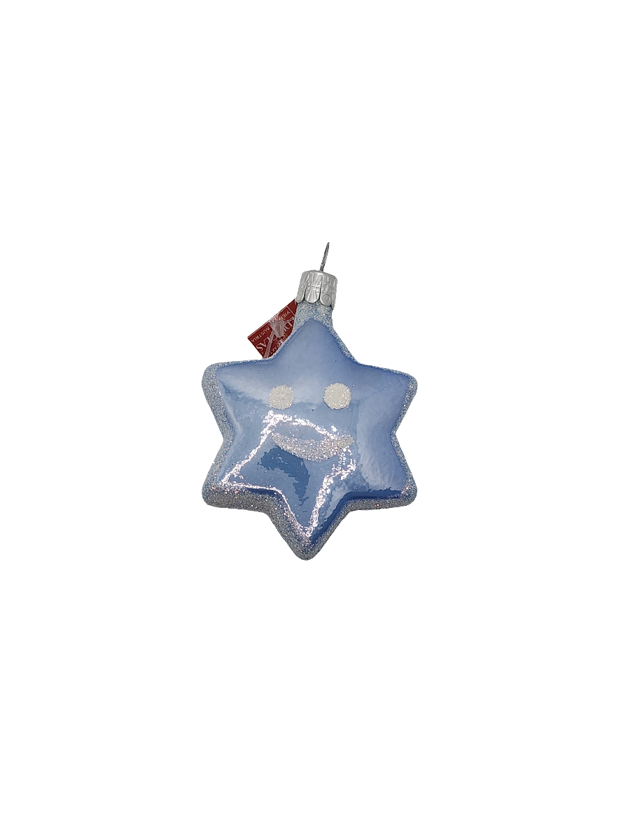 European Glass Christmas ornament of a Star Smile (F)