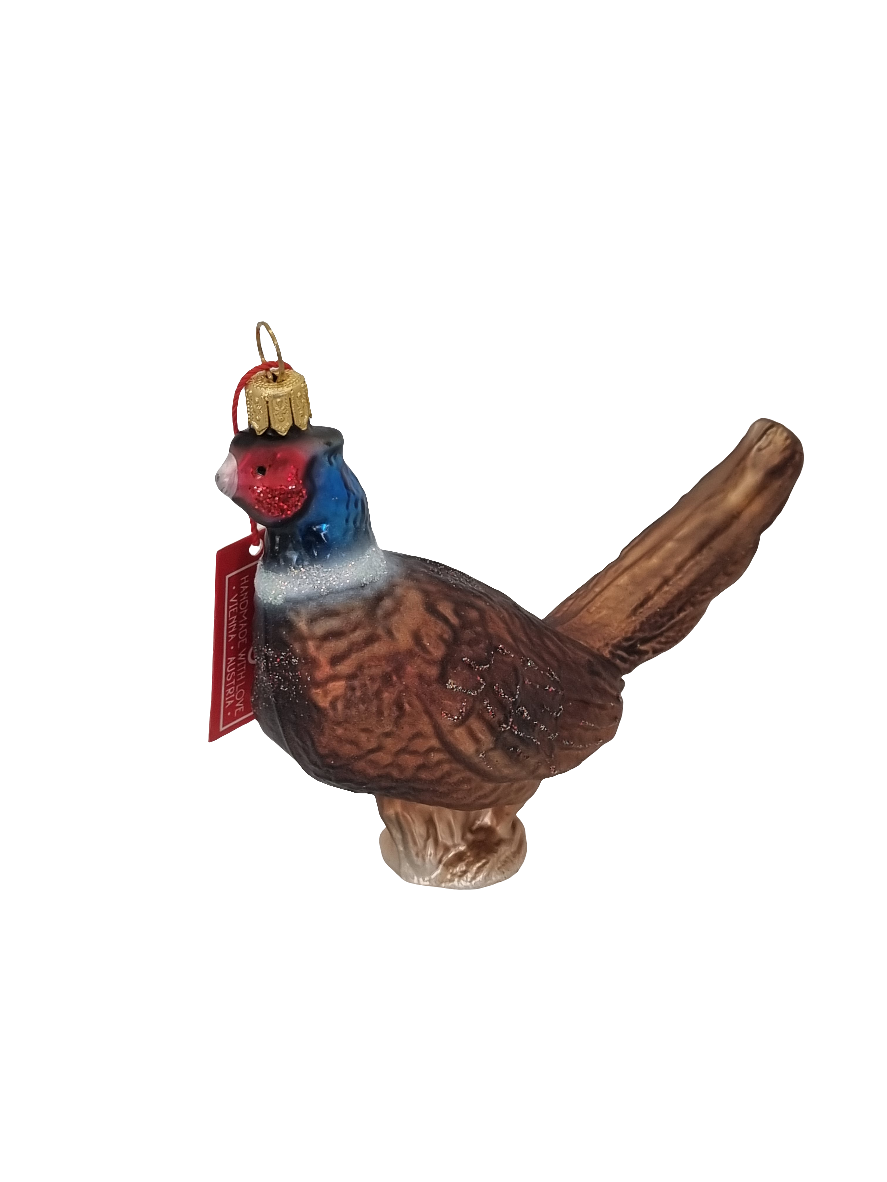 European Glass Christmas ornament of a Partridge Bird (R)