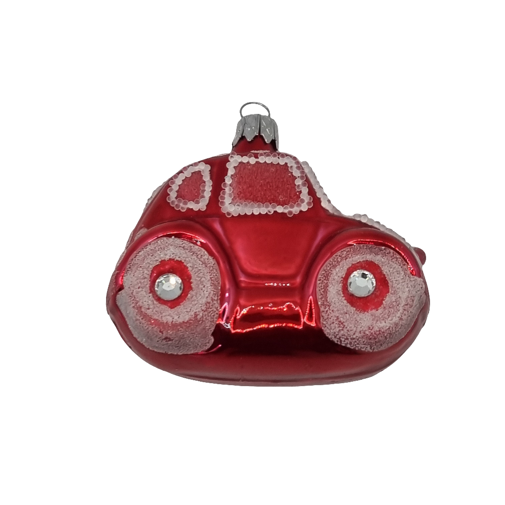 European Glass Christmas ornament of a Car | Rounded Spotty (G)