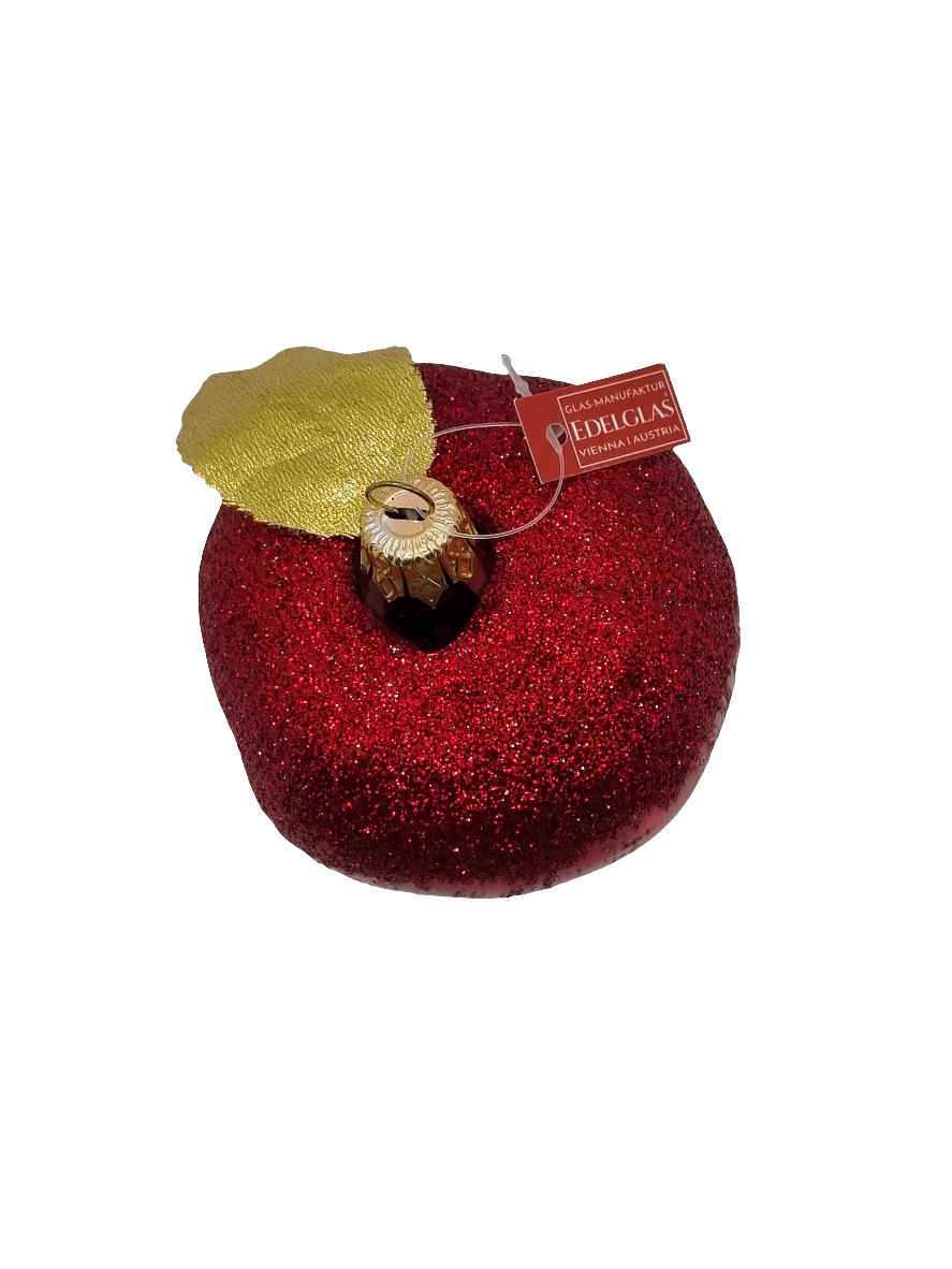 European Glass Christmas ornament of a Apple golden large (G)