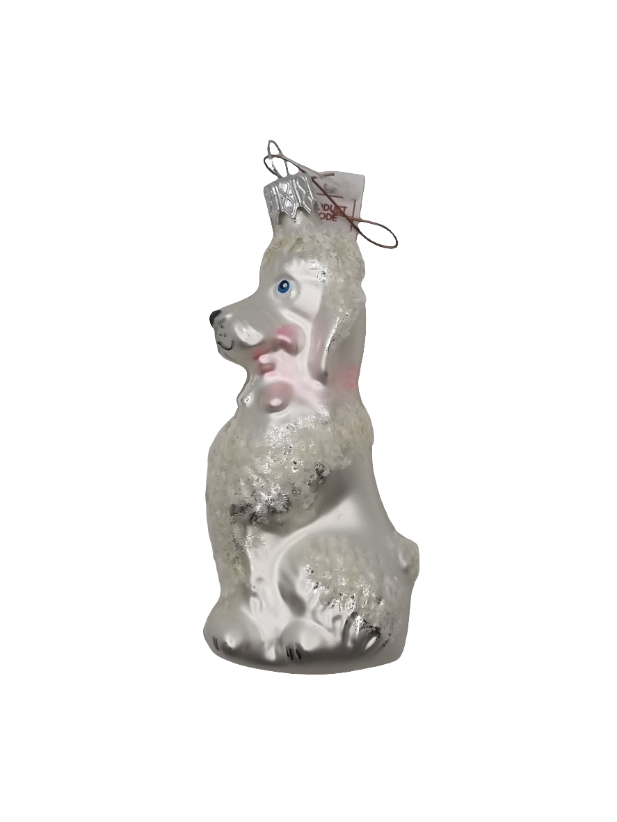 European Glass Christmas ornament of a Dog tall collar coloured (I)