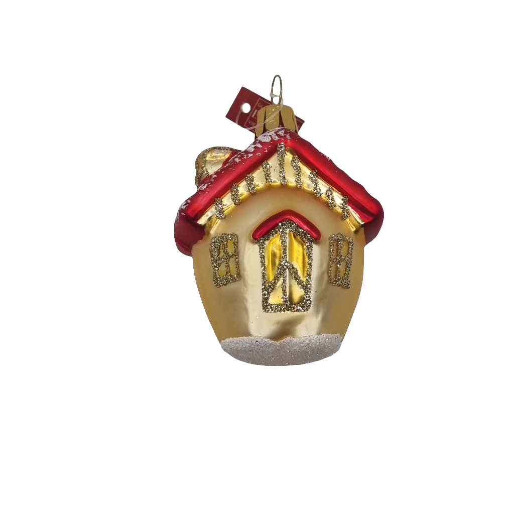 European Glass Christmas ornament of a Houses | Rounded with Peak Roof (D)