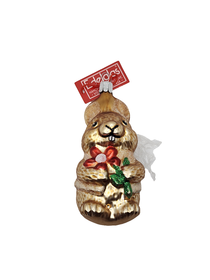 European Glass Christmas ornament of a Rabbit (J)