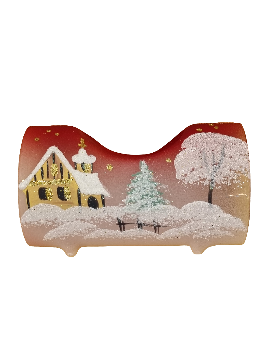 European Glass Christmas ornament of a Glass Single Candle Holder