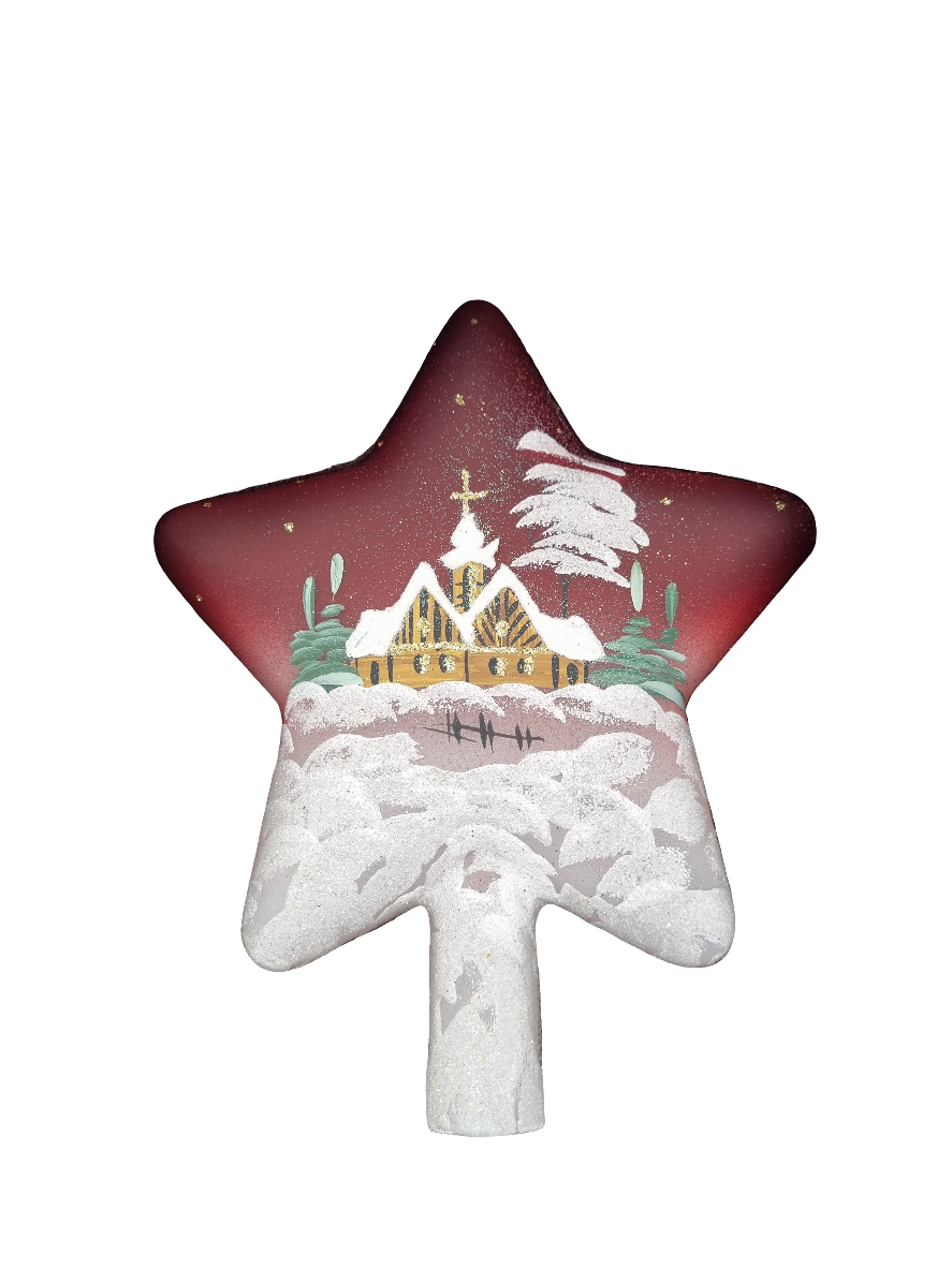 European Glass Christmas ornament of a Glass Star Christmas Tree Topper