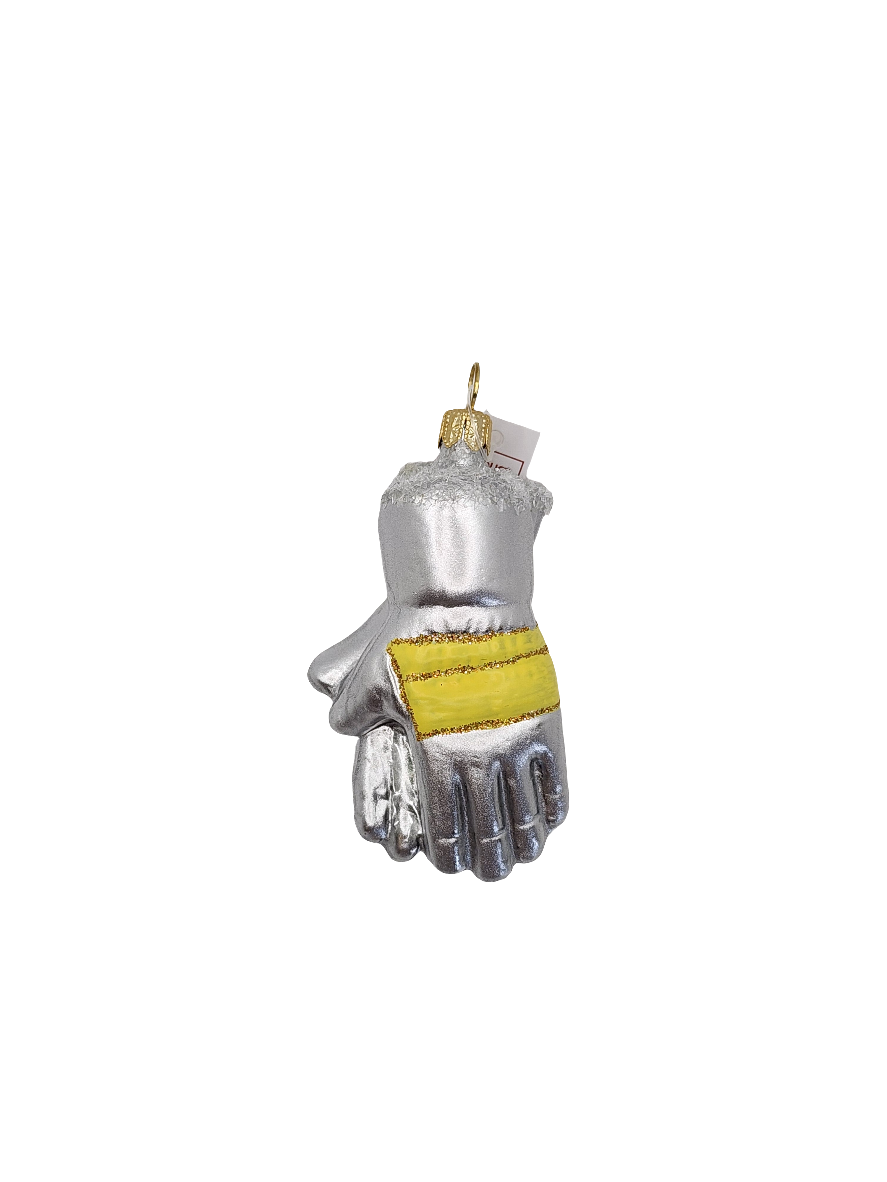 European Glass Christmas ornament of a Gloves silver (O)