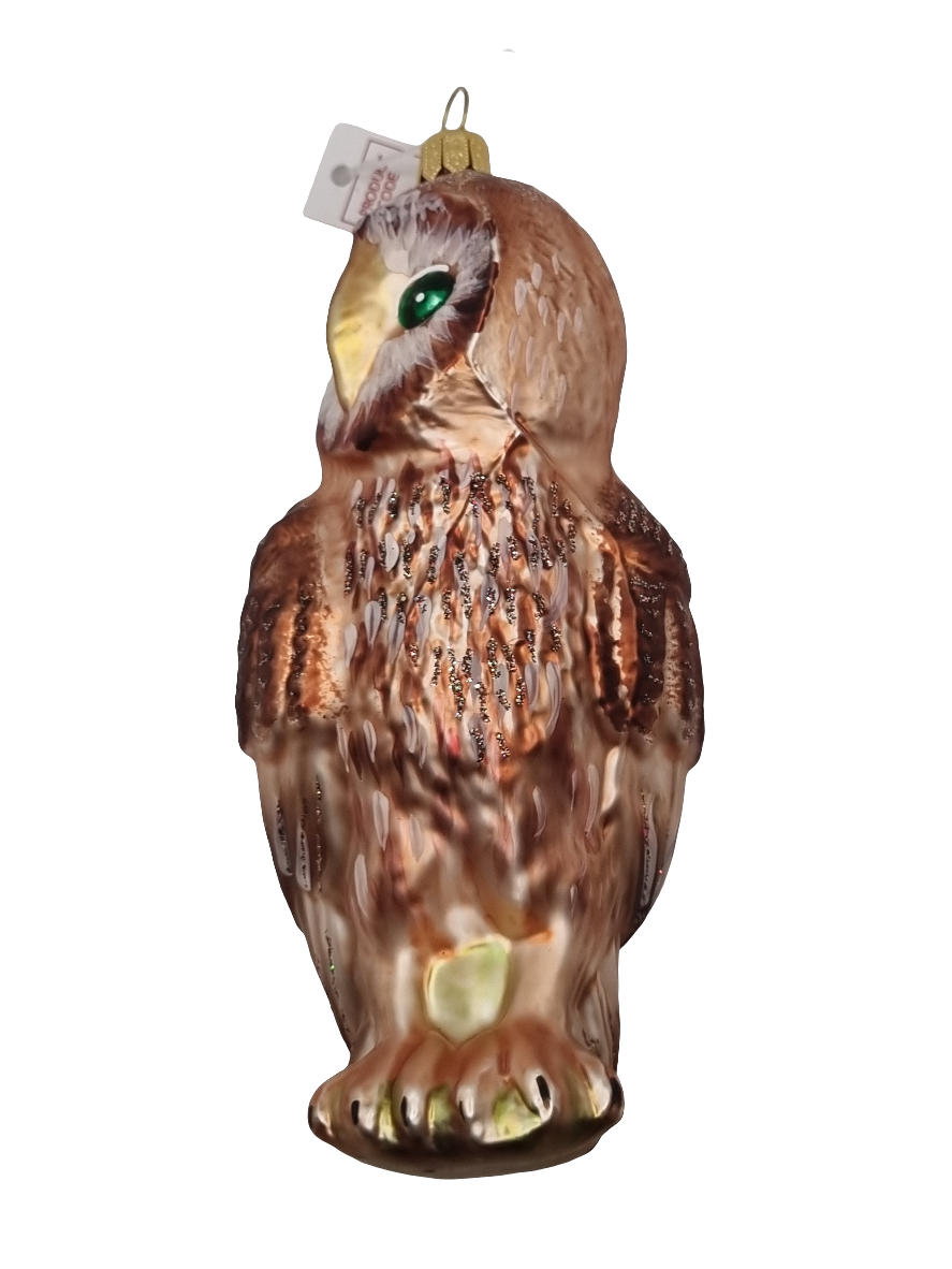 European Glass Christmas ornament of a Owl large (T)