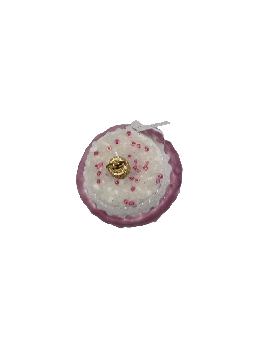 European Glass Christmas ornament of a Cake three-tiered (P)