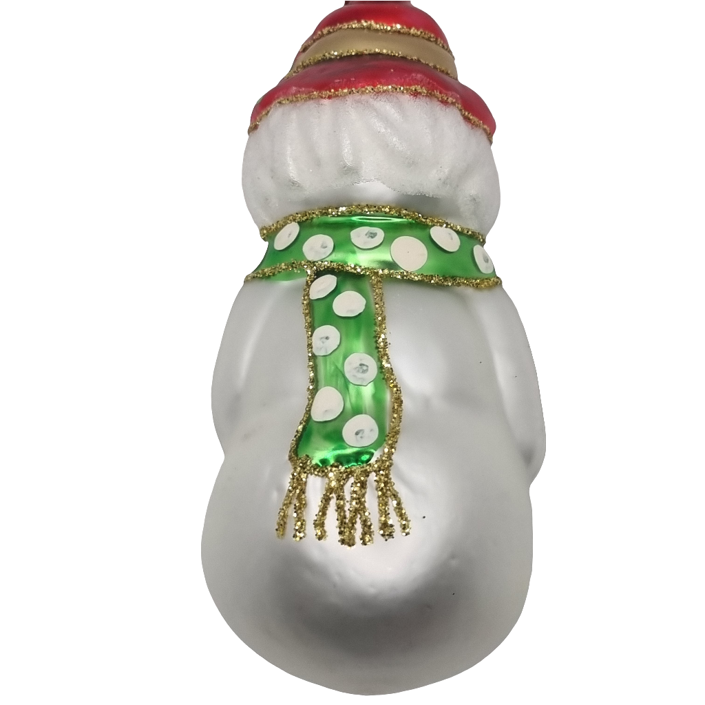 European Glass Christmas ornament of a Snowman with presents (G)