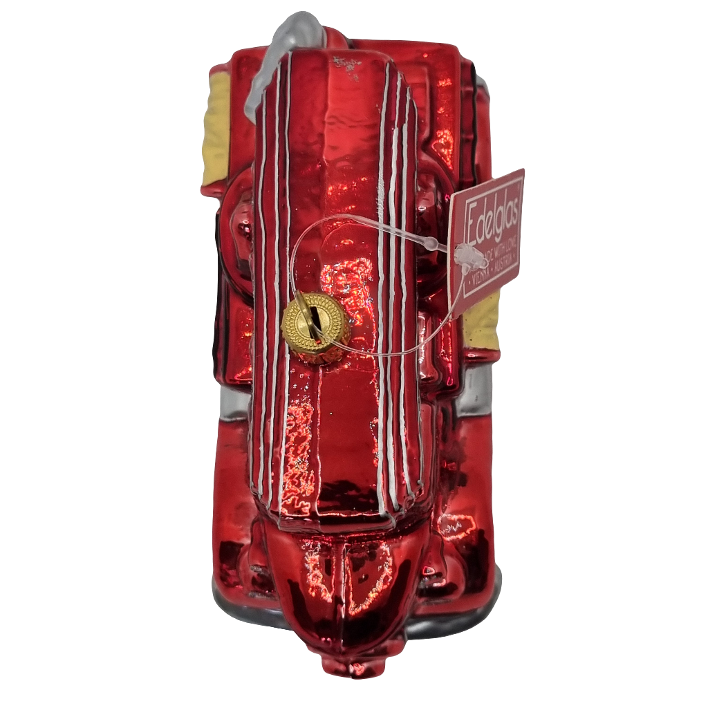 European Glass Christmas ornament of a Firetruck (W)
