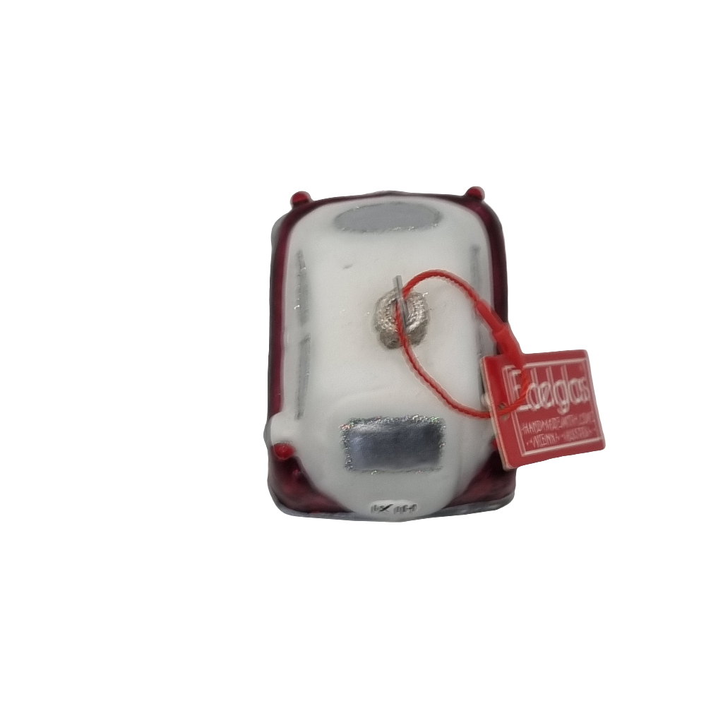European Glass Christmas ornament of a Cars | Silver VW Beetle (P)