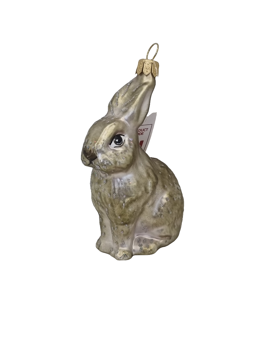 European Glass Christmas ornament of a Rabbit | Tall Ears (N)