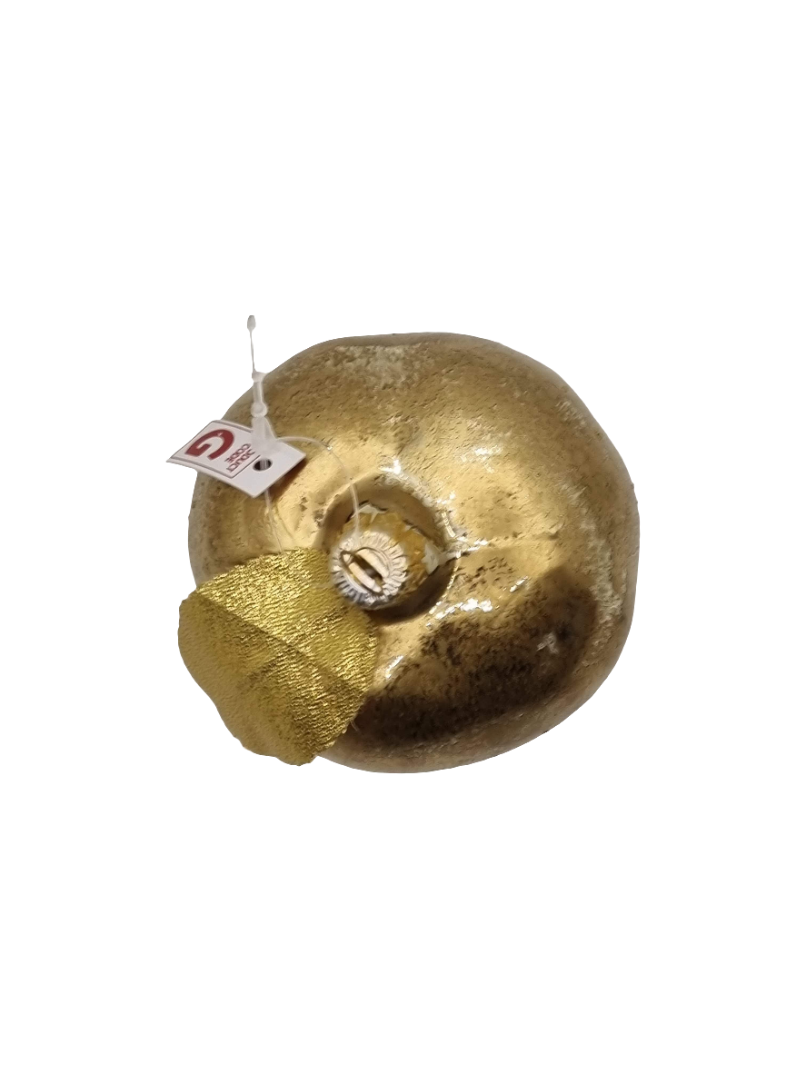 European Glass Christmas ornament of a Apple golden large (G)