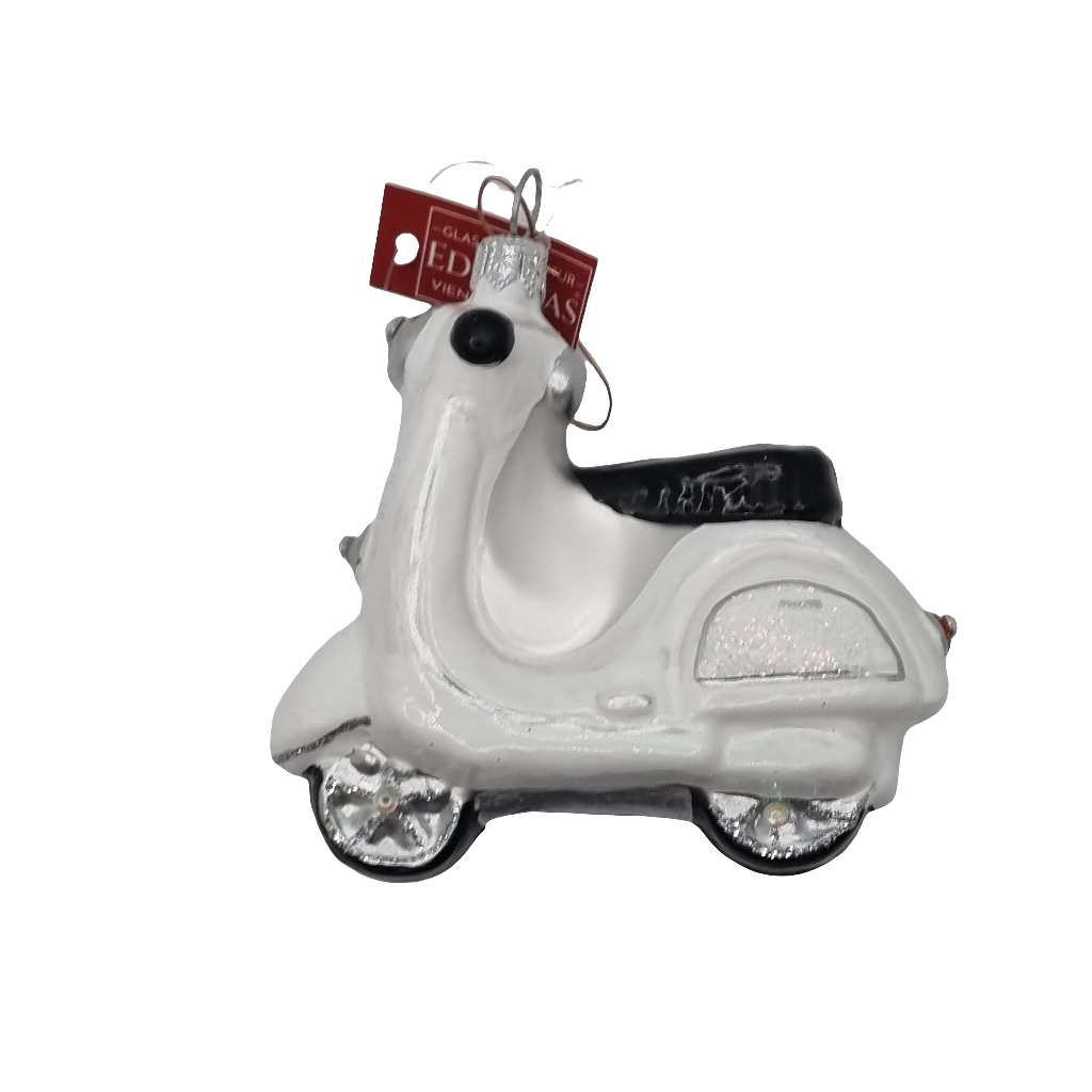 European Glass Christmas ornament of a Vespa (U)