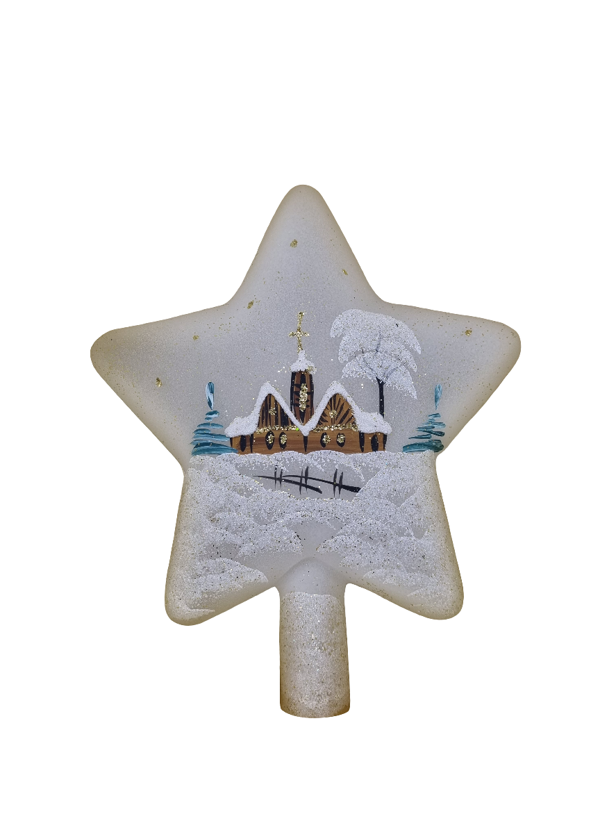 European Glass Christmas ornament of a Glass Star Christmas Tree Topper