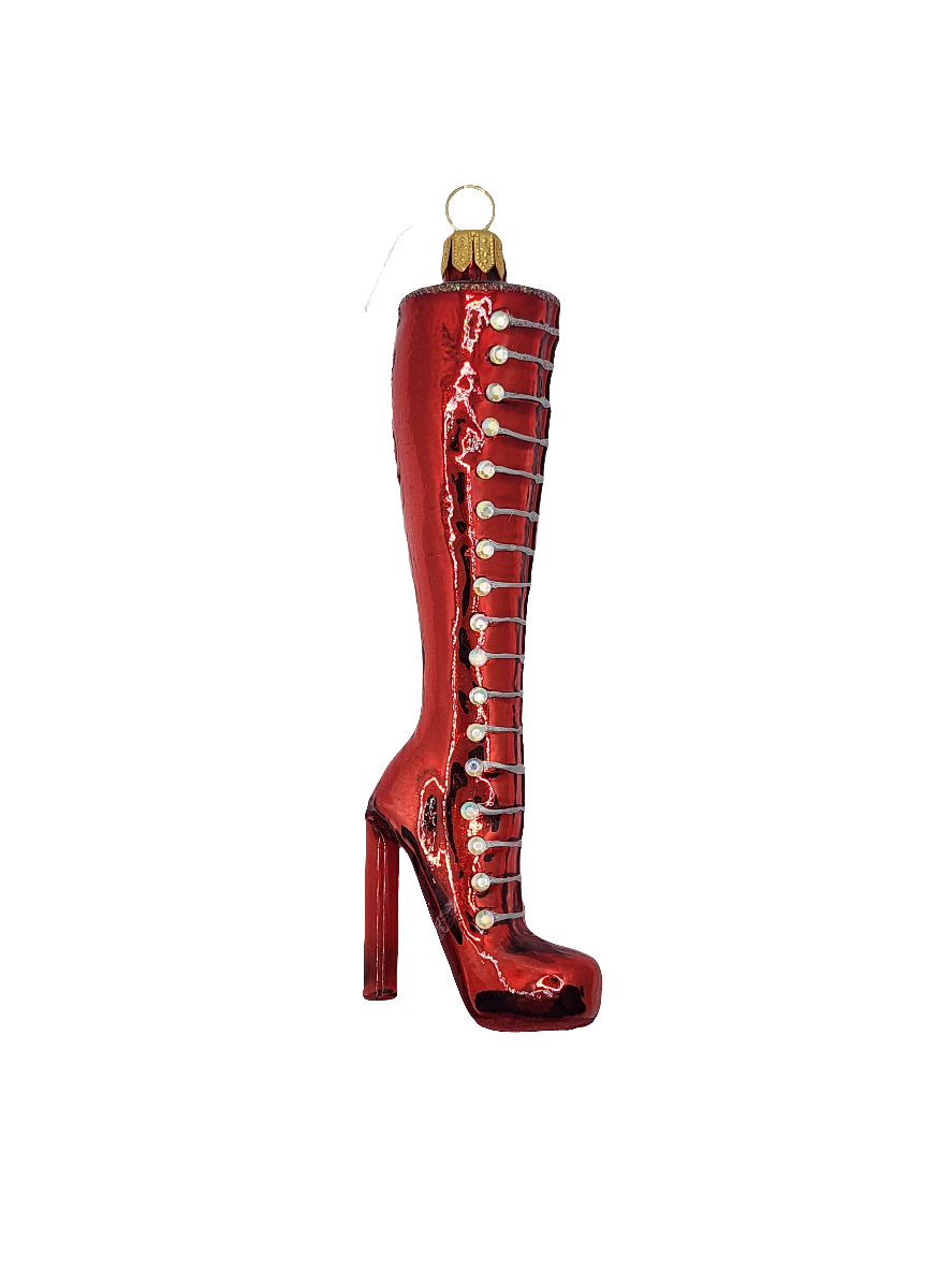 European Glass Christmas ornament of a Boot/High Heel Tall (S)