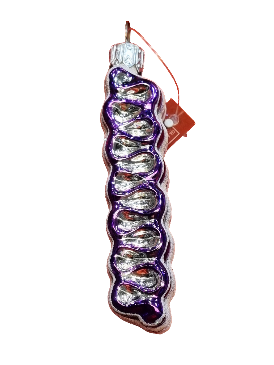 European Glass Christmas ornament of a Wavy Sweet (A)