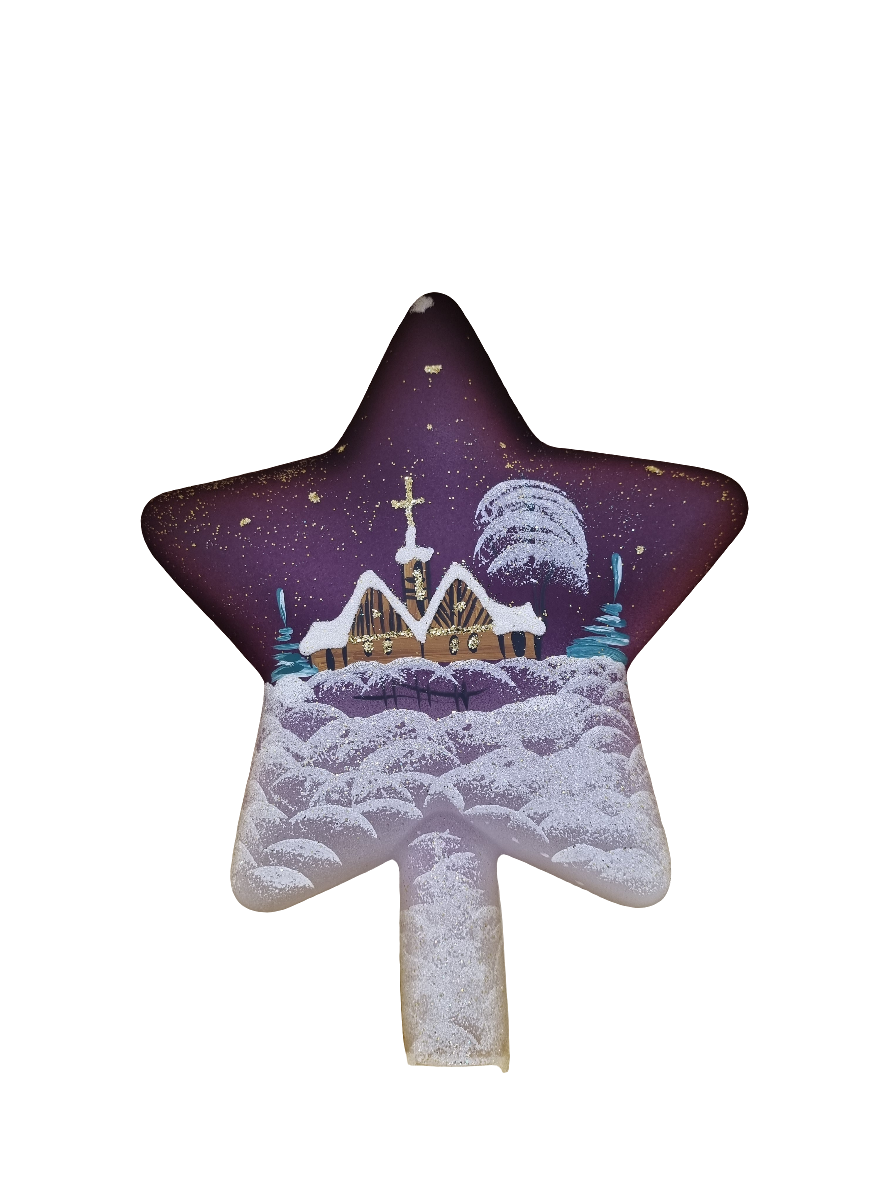 European Glass Christmas ornament of a Glass Star Christmas Tree Topper