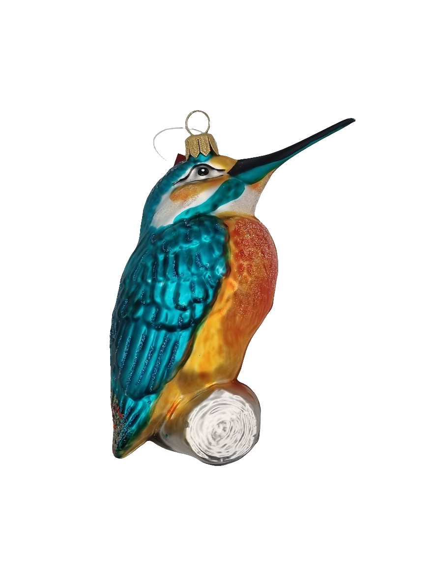 European Glass Christmas ornament of a Kingfisher (U)