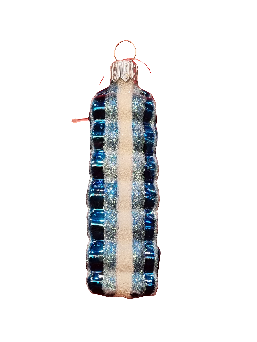 European Glass Christmas ornament of a Wavy Sweet (A)