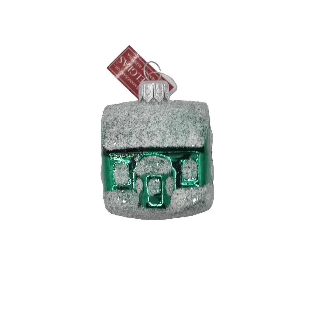 European Glass Christmas ornament of a House (H)