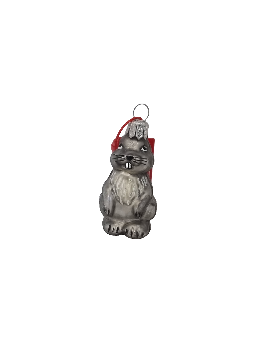 European Glass Christmas ornament of a Rabbit small (I)