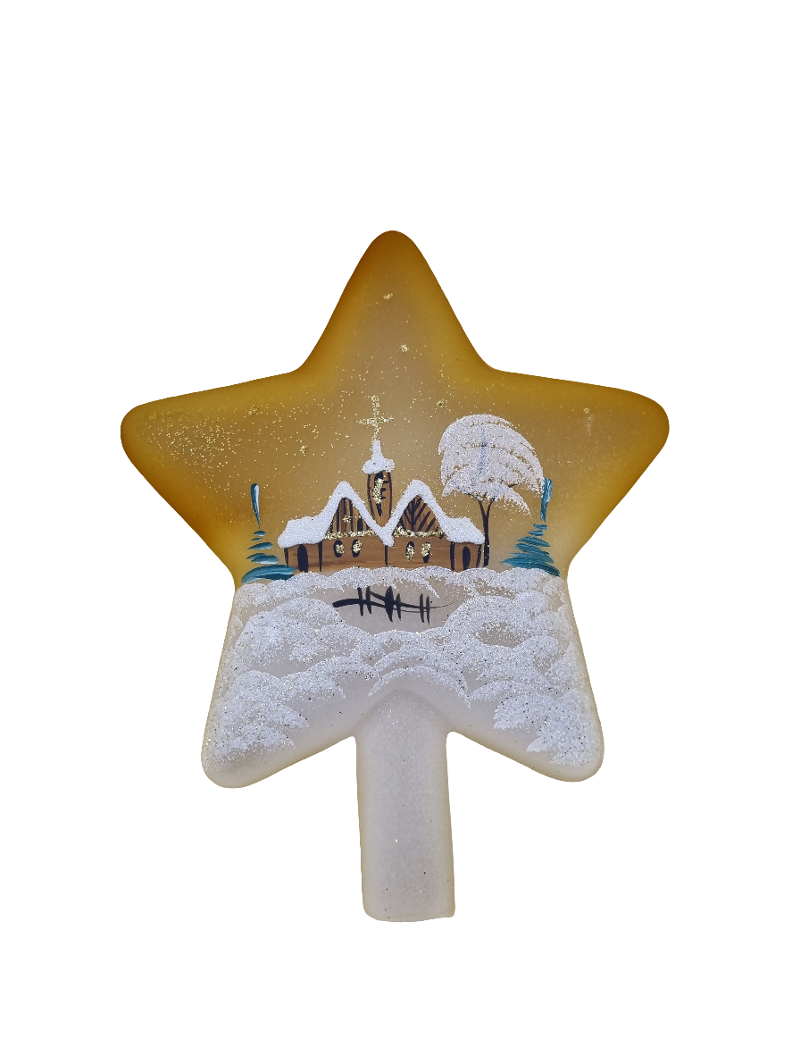 European Glass Christmas ornament of a Glass Star Christmas Tree Topper