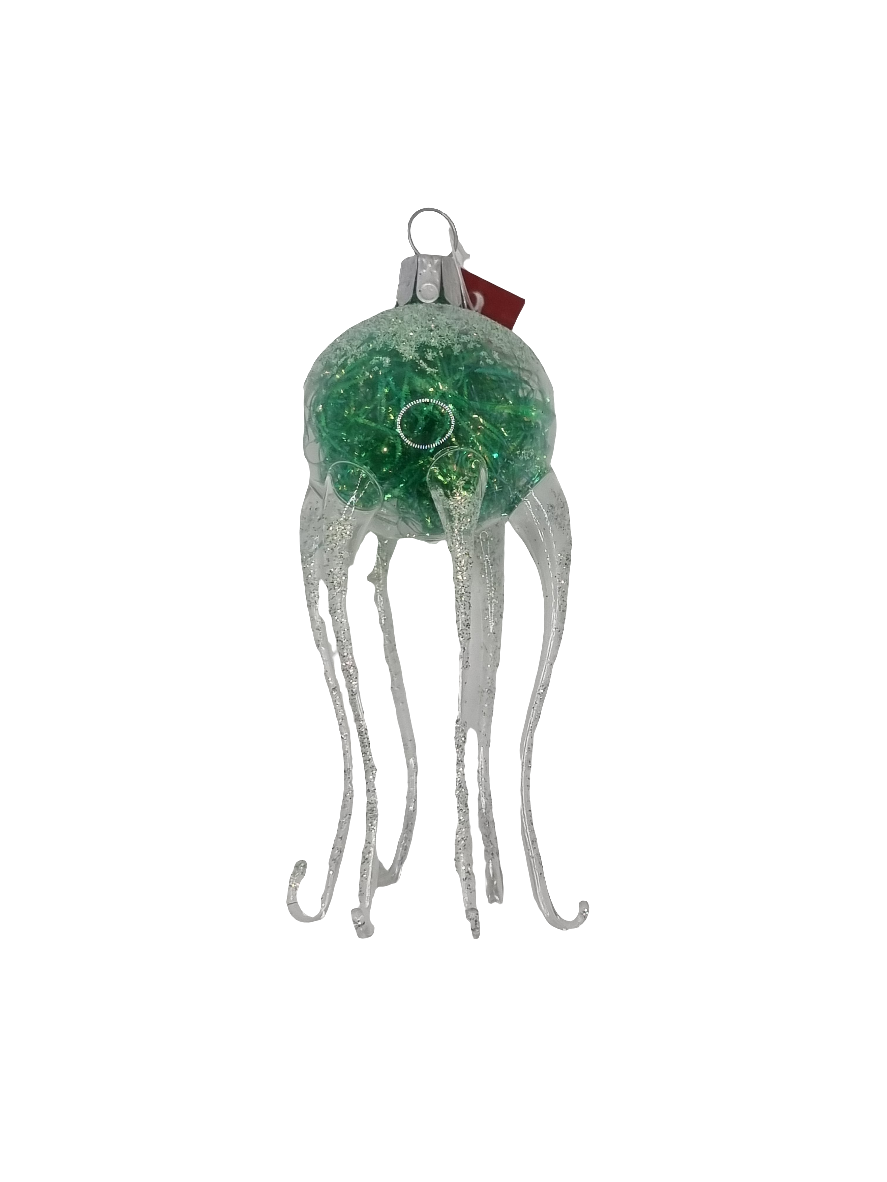 European Glass Christmas ornament of a Jellyfish | Long Glass Legs (J)