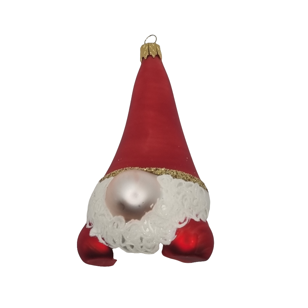 European Glass Christmas ornament of a Gnome Nose Pointy Hat (D)