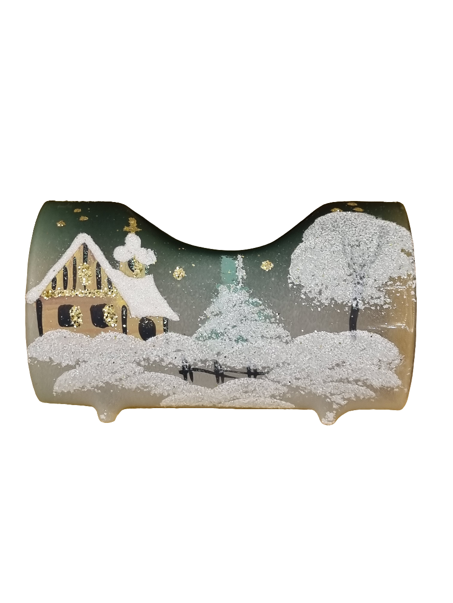 European Glass Christmas ornament of a Glass Single Candle Holder