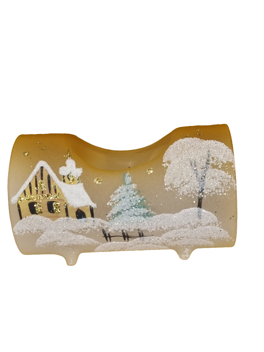 European Glass Christmas ornament of a Glass Single Candle Holder
