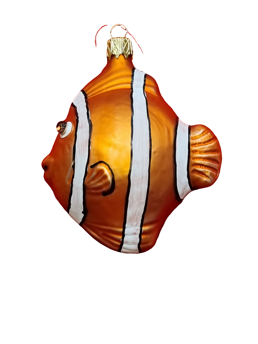 European Glass Christmas ornament of a Fish | Clownfish Nemo (G)