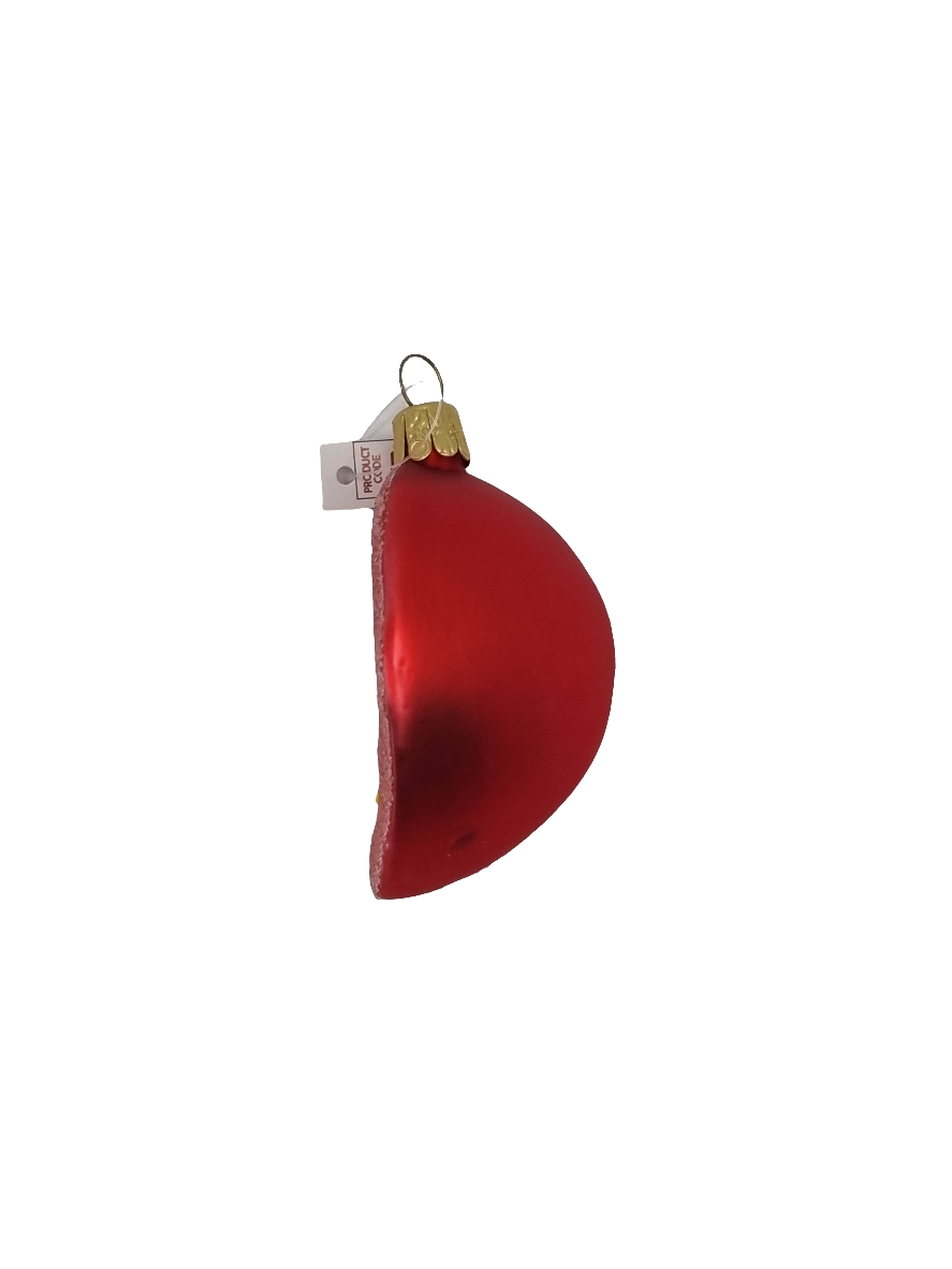 European Glass Christmas ornament of a Tomato quarter frosted (F)