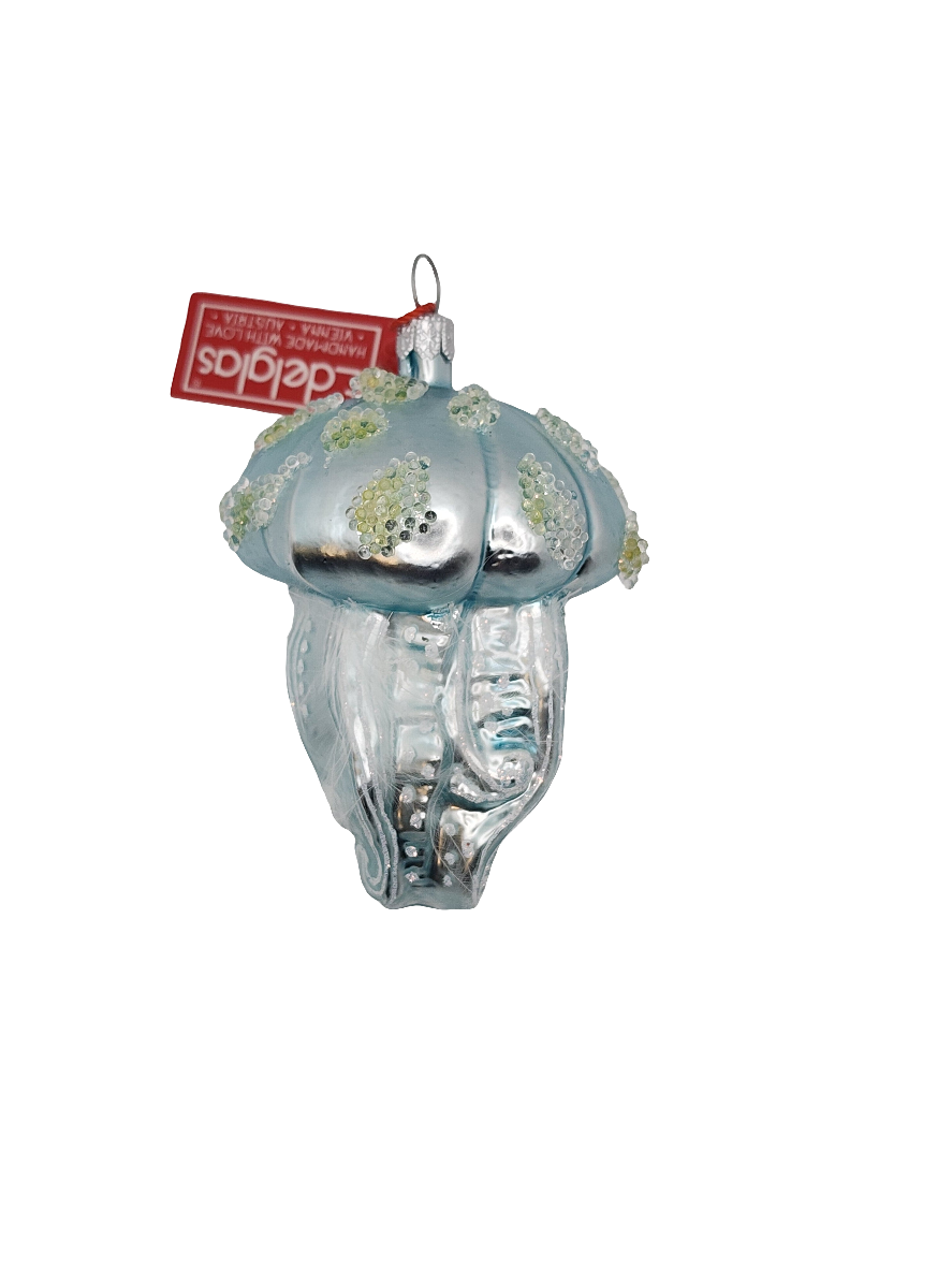 European Glass Christmas ornament of a Jellyfish | Solid Legs (P)
