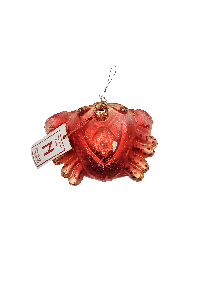 European Glass Christmas ornament of a Crab Large (N)